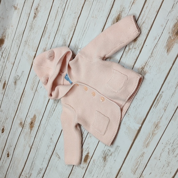 Baby Gap Pink Knit Bear Jacket 12-18M - Picture 2 of 6